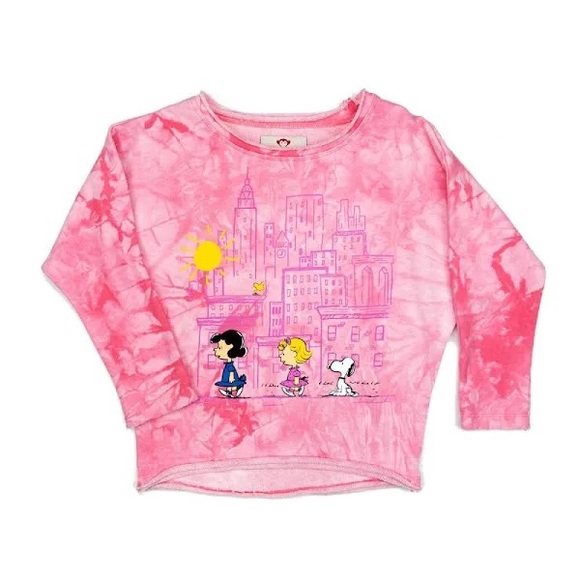 Appaman Other - APPAMAN girls Peanuts Slouchy Sweatshirt Light Pink Tie Dye
